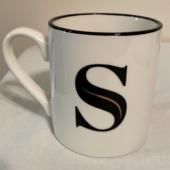 THRESHOLD Monogram S Letter Stoneware Coffee Tea Mug Cup 16 oz - Picture 5 of 9